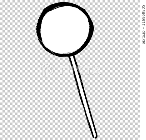 Monochrome line drawing of a lollipop drawn with a brush Monochrome line drawing of a lollipop drawn with a brush 116969805