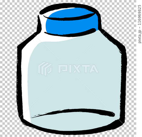 用刷子觸摸的瓶子的插圖 116969825