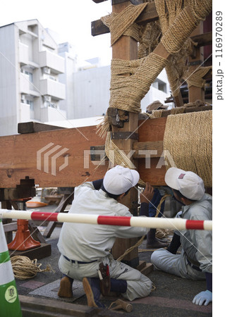祇園祭　放下鉾の鉾建て　これがこやったかな？1 116970289