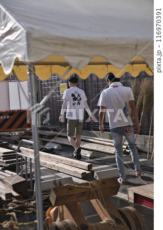 祇園祭　放下鉾の鉾建て　次はどれや？1 116970391