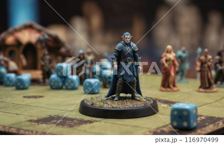 Man play figure with dice on board game 116970499