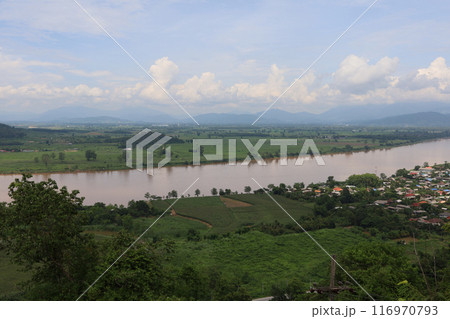 View of landscape Mekong river is beautiful nature river at thailand View of landscape Mekong river is beautiful nature river at thailand 116970793