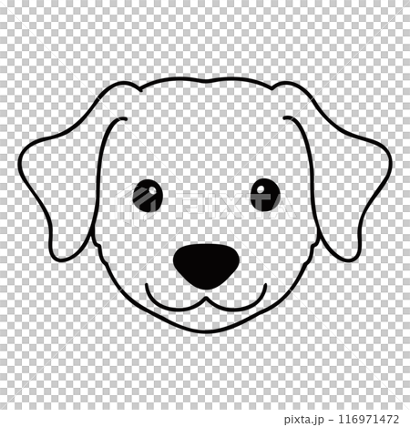 A simple and cute illustration of a Rhodesian Ridgeback's face - main lines only 116971472