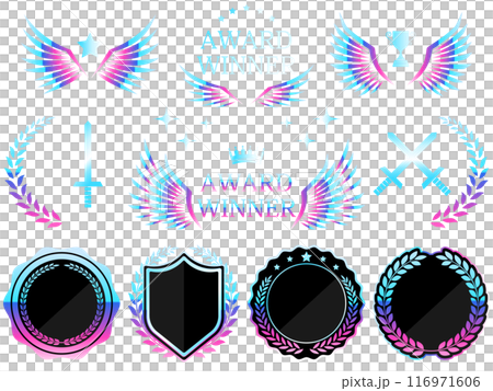 Gaming Emblems and Decorations Set 116971606