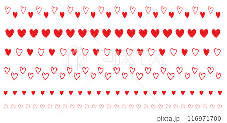ハート ライン 手書き 赤 セット ハート ライン 手書き 赤 セット 116971700