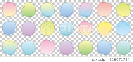 Shapes Colorful Gradient Round Abstract Shapes Set 116971734