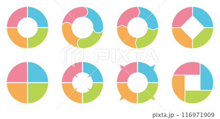 インフォグラフィック アイコン 四分割 円 サークル 循環図 ビジネス カラフル ベクター素 インフォグラフィック アイコン 四分割 円 サークル 循環図 ビジネス カラフル ベクター素 116971909