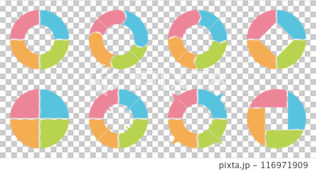 インフォグラフィック アイコン 四分割 円 サークル 循環図 ビジネス カラフル ベクター素 インフォグラフィック アイコン 四分割 円 サークル 循環図 ビジネス カラフル ベクター素 116971909