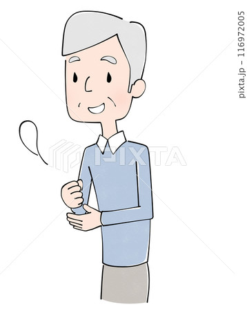 納得するシニア男性のイラスト 納得するシニア男性のイラスト 116972005