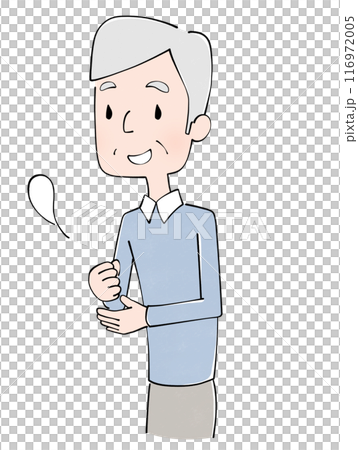納得するシニア男性のイラスト 納得するシニア男性のイラスト 116972005