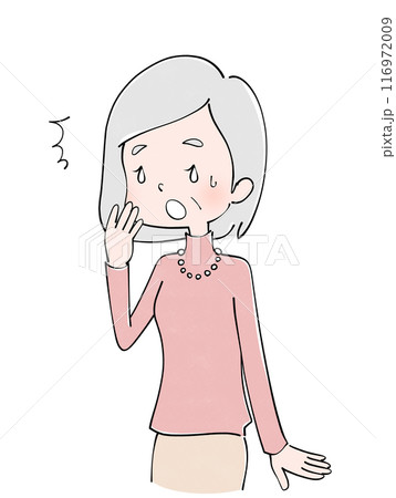 びっくりするシニア女性のイラスト 116972009