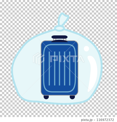 トコジラミの対策の為にスーツケースをビニール袋に入れているイラスト 116972372