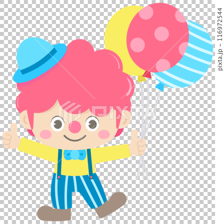 Cute circus carnival animals and snack cartoon illustration A Clown Cute circus carnival animals and snack cartoon illustration A Clown 116972544