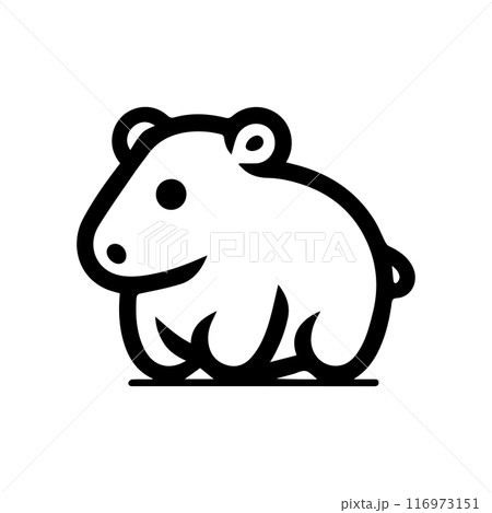 Tapir icon or modern line symbol. Vector line art and icon design with bold outline. Black and white Pixel Perfect minimalistic symbol isolated white background. Silhouette simple thin sign Tapir icon or modern line symbol. Vector line art and icon design with bold outline. Black and white Pixel Perfect minimalistic symbol isolated white background. Silhouette simple thin sign 116973151