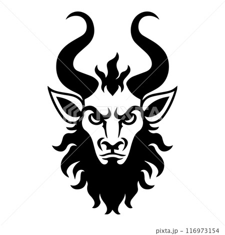Satyr icon or modern line symbol. Vector line art and icon design with bold outline. Black and white Pixel Perfect minimalistic symbol isolated white background. Silhouette simple thin sign Satyr icon or modern line symbol. Vector line art and icon design with bold outline. Black and white Pixel Perfect minimalistic symbol isolated white background. Silhouette simple thin sign 116973154