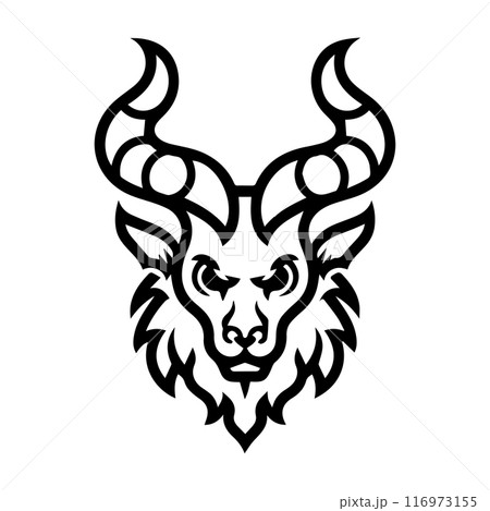 Satyr icon or modern line symbol. Vector line art and icon design with bold outline. Black and white Pixel Perfect minimalistic symbol isolated white background. Silhouette simple thin sign Satyr icon or modern line symbol. Vector line art and icon design with bold outline. Black and white Pixel Perfect minimalistic symbol isolated white background. Silhouette simple thin sign 116973155