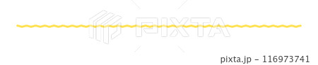 手書きの黄色い横長の波線 - シンプルでおしゃれなアンダーライン･装飾の素材 116973741