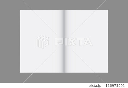 blank book or magazine template mockup. Vector illustration 116973991