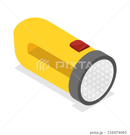 3D Isometric Flat Vector Set of Flashlights, Portable, Hand-held, Pocket and Head electric. Item 2 3D Isometric Flat Vector Set of Flashlights, Portable, Hand-held, Pocket and Head electric. Item 2 116974065