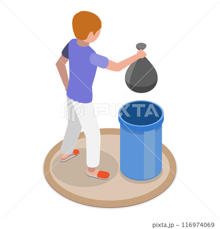 3D Isometric Flat Vector Set of Family Household Activities, Housekeeping. Item 4 116974069