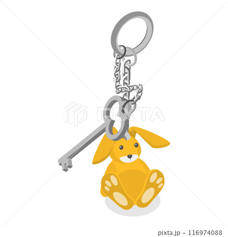 3D Isometric Flat Vector Illustration of Key Sets Collection, Keys with Accessories. Item 1 3D Isometric Flat Vector Illustration of Key Sets Collection, Keys with Accessories. Item 1 116974088
