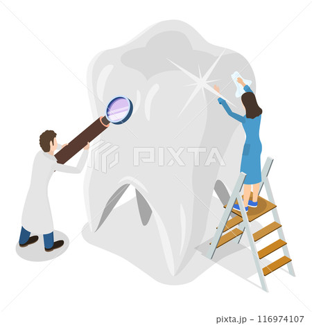 3D Isometric Flat Illustration of Dental Care, Dentist Services. Item 2 116974107