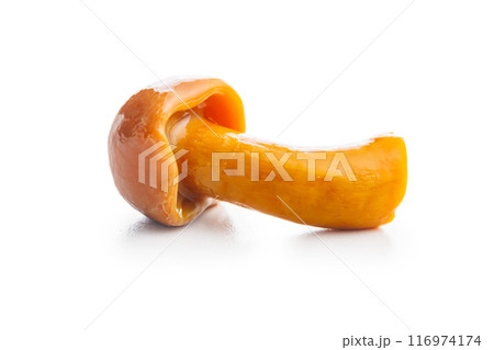 Pickled nameko mushrooms.Traditional japanese mushrooms isolated on white background. 116974174