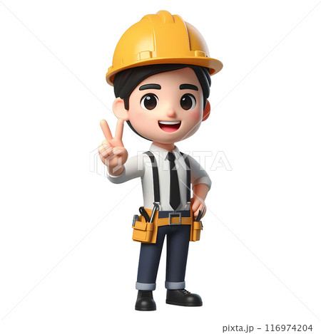 Cute cartoon engineer characterのイラスト素材 [116974204] - PIXTA
