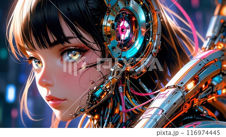 アンドロイドの女の子イラスト,Generative AI AI画像 アンドロイドの女の子イラスト,Generative AI AI画像 116974445