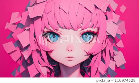 クールな表情の女の子,Generative AI AI画像 116974529