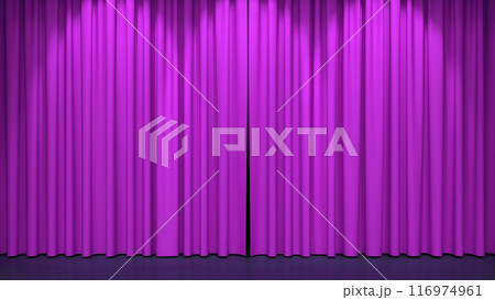 Luxury stage or windows curtains, realistic 3D illustration 116974961