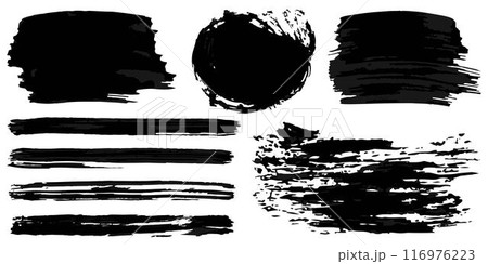Vector set of grunge watercolor broad strokes 116976223