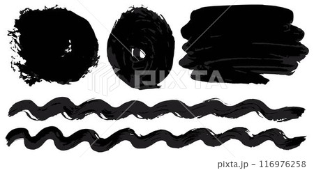 Vector set of grunge watercolor broad strokes 116976258
