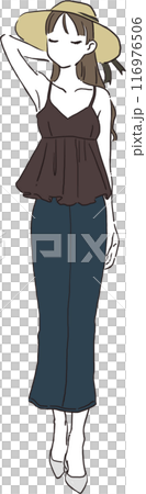 Simple illustration on the theme of summer 2024 fashion trends 116976506