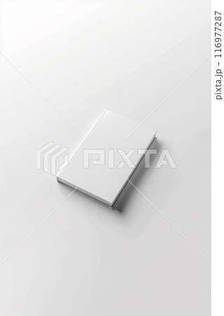 A white book with a white cover sits on a white background A white book with a white cover sits on a white background 116977287