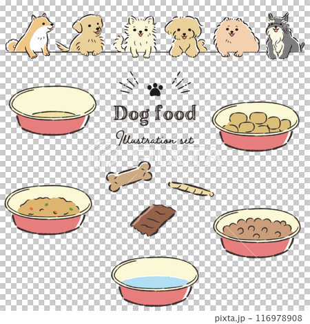 狗和食物插圖集 116978908