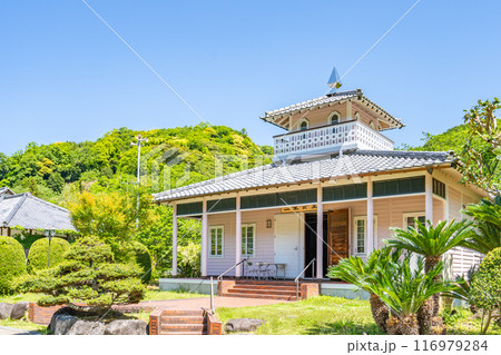 道の駅花の三聖苑伊豆松崎　松崎の歴史「三聖会堂」 116979284
