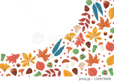 Rectangular vector template with leaves and space 116979400