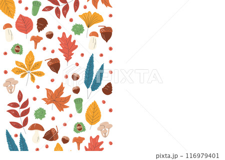 Fall leaves banner vector template concept design Fall leaves banner vector template concept design 116979401