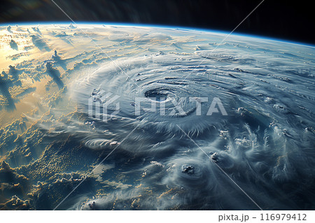 宇宙から見た台風 116979412