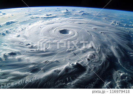 宇宙から見た台風 116979418