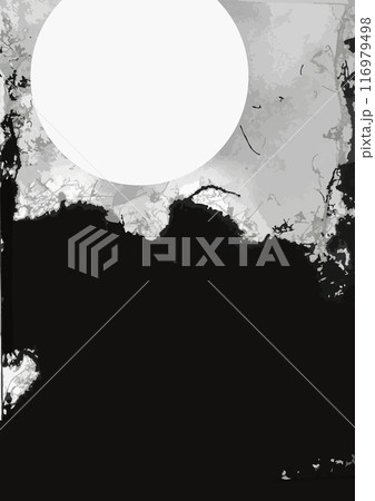 満月のホラーな背景(黒とグレー) 満月のホラーな背景(黒とグレー) 116979498