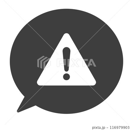黒色のシンプルな警告マークと吹き出し 116979903
