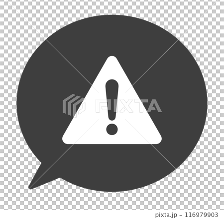 黒色のシンプルな警告マークと吹き出し 116979903
