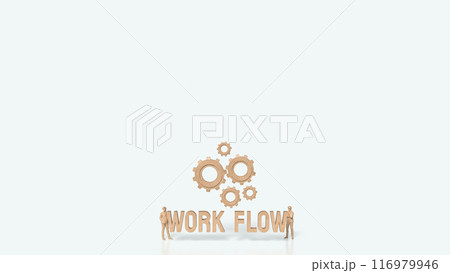 The Gear and work flow text for Business concept 3d rendering. 116979946