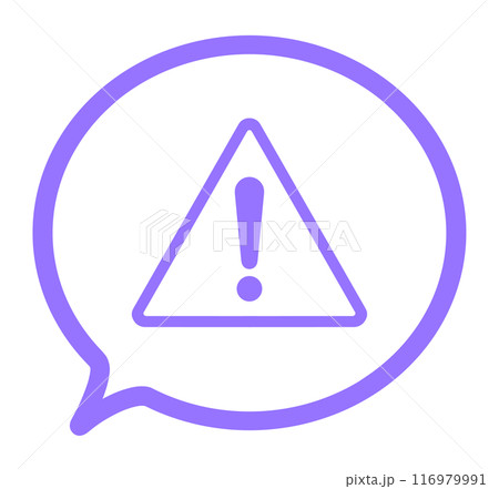 紫色のシンプルな警告マークと吹き出し 116979991