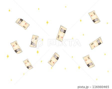 キラキラと降り注ぐ一万円札 キラキラと降り注ぐ一万円札 116980465