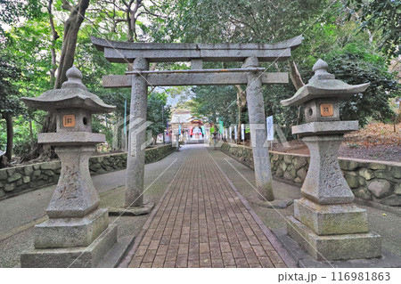 北九州市小倉南区にある葛原八幡神社節分の参道 116981863