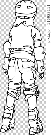 人物線描著色書，兒童插畫024，透明背景 116982111