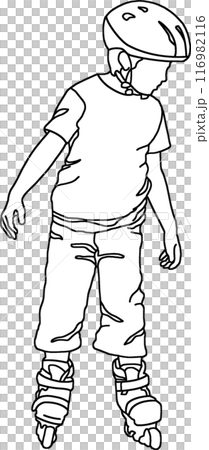 人物線描著色書，兒童插畫028，透明背景 116982116